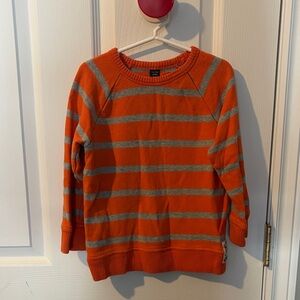 GAP toddler boys Orange and Gray Striped Crewneck Sweater